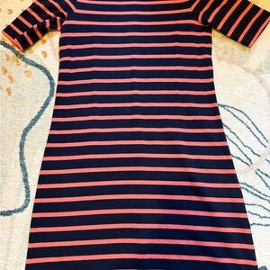 GAP Navy and Coral Striped dress